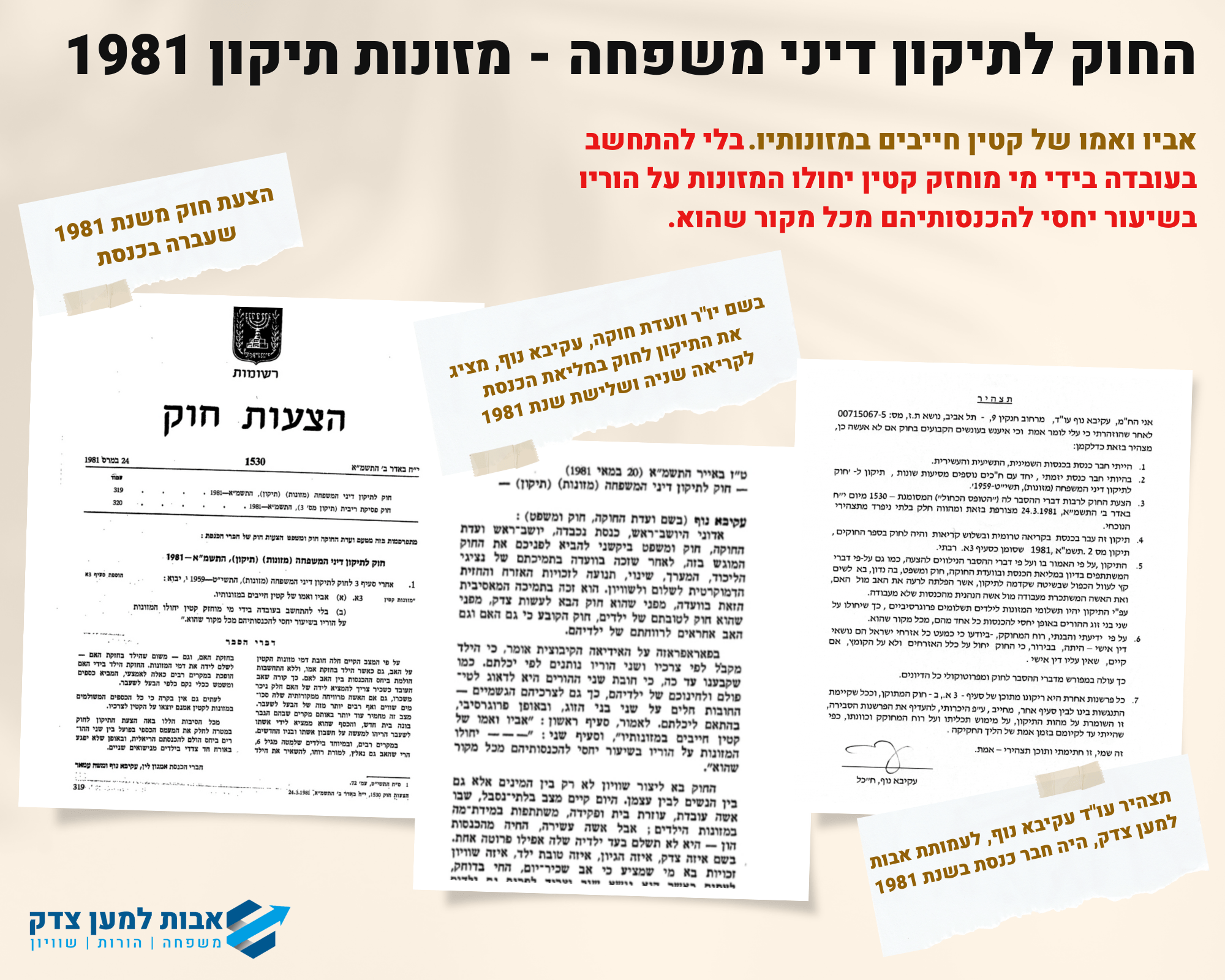 החוק לתיקון דיני משפחה מזונות הסיפור האמיתי