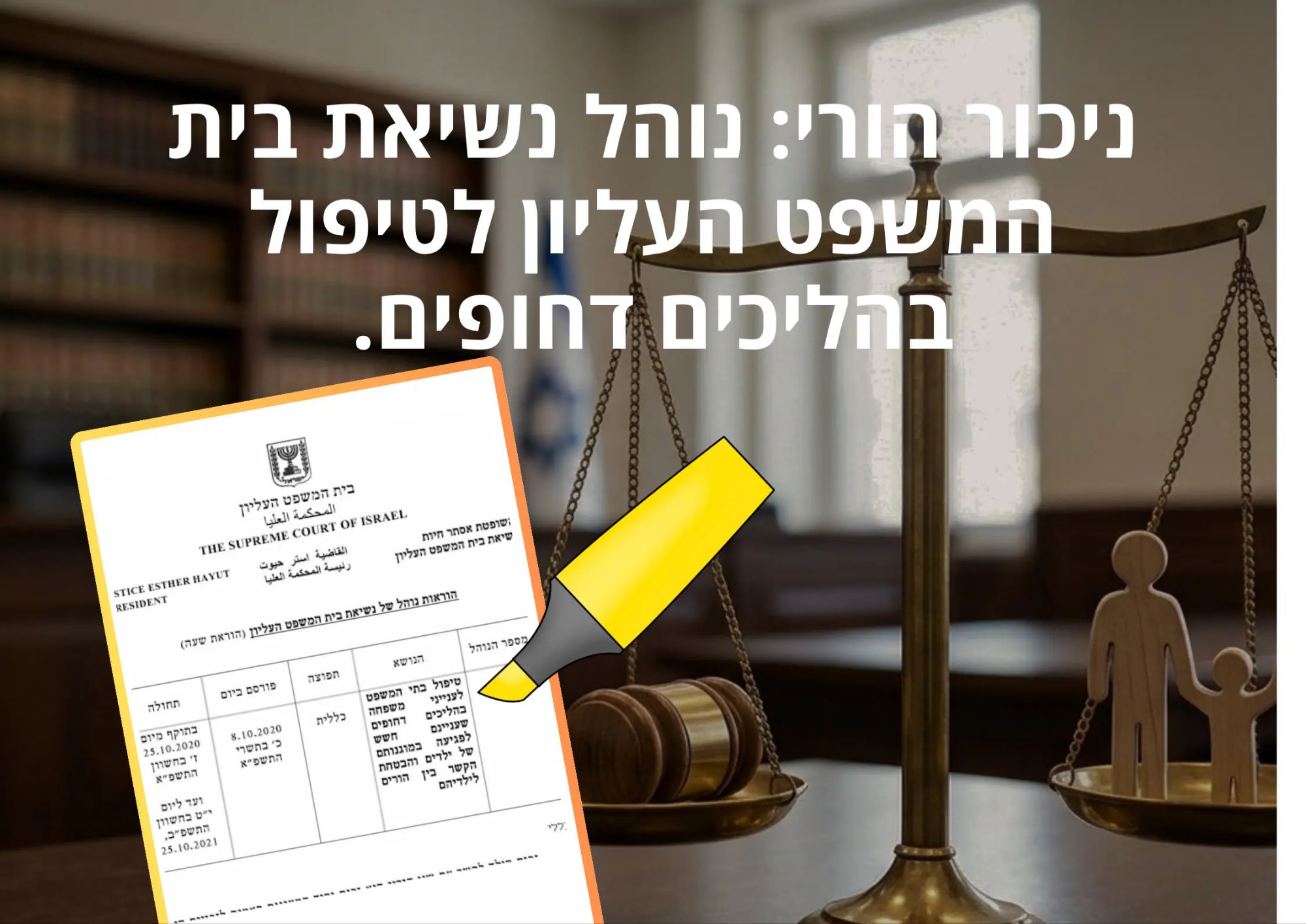 ניכור הורי נוהל נשיאת בית המשפט העליון לטיפול בהליכים דחופים